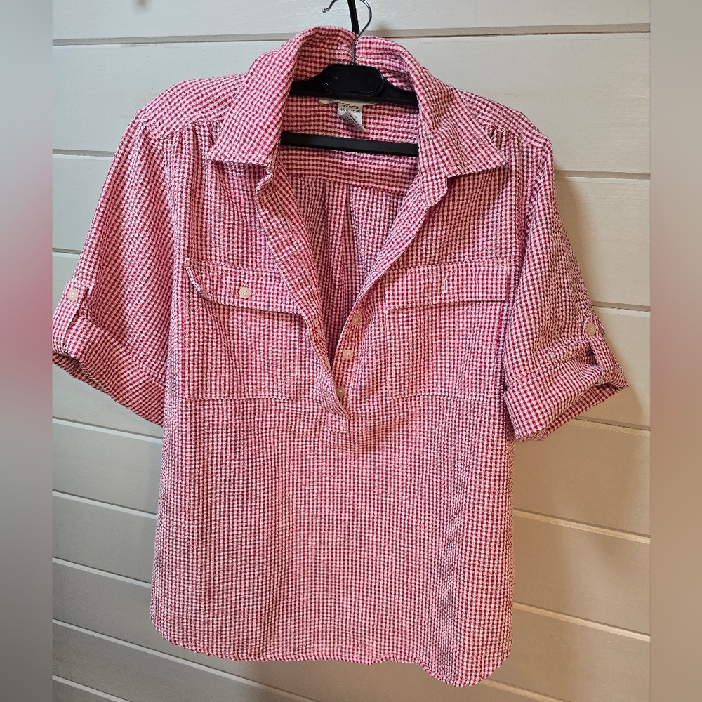 90'svCathy Daniels Red and White Checkered Top